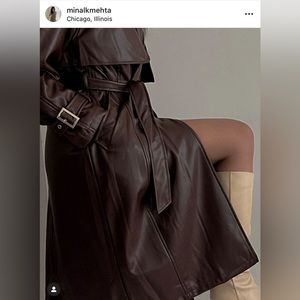 Justfab faux brown leather coat